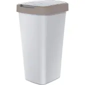 Keden COMPACTA Q, afvalcontainer van 25 liter, model NSAB25-WG5C - asgrijs met bruine rand