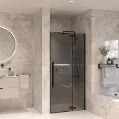 Sanivo Nisdeur set vigo rookglas 90x200 mat zwart