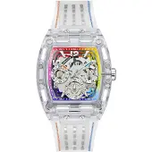 GUESS Analoog horloge ' PHOENIX ' gemengde kleuren / transparant