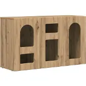 vidaXL Dressoir ELST Artisan Eiken 100 x 35 x 59 cm Bewerkt hout