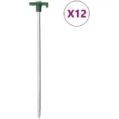 vidaXL Tentharingen 12 st 7 mm 25 cm gegalvaniseerd staal polypropeen