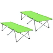 vidaXL Opvouwbaar Campingbed 2 st Groen 194 x 62,5 x 42,5 cm