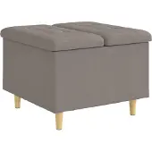 vidaXL Opslagottoman met kussen Taupe 60 x 60 x 45 cm Stof