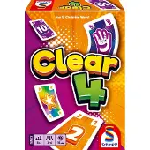 Schmidt - CLEAR 4 - Snel kaartspel - Actiespel met PUSH en JOKER kaarten - vanaf 8 jaar - 2-4 spelers
