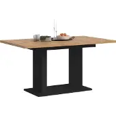 Xonox Eettafel Gustav | uitschuifbaar | Ambachtelijk eikenhout / zwart | B: 150 cm