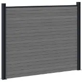 vidaXL Hekpaneel WPC en Aluminium Grijs