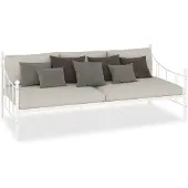 vidaXL Slaapbank metaal wit 90x200 cm