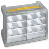 Terry Store-Age Poker, opbergkist voor kleine onderdelen, grijs, transparant, 279 mm, 150 mm, 195 mm, 765 mm