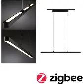 Paulmann URail Lento LED hanglamp ZigBee CCT zwart Lento, dimbaar, zwart, Woon-/ Eetkamer, metaal, Modern