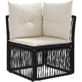 vidaXL Tuinbank Set 10 st Zwart poly rattan