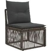vidaXL Tuinbank Set 7 st Grijs poly rattan
