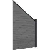vidaXL loungeset, 95 x 180 cm, WPC en aluminium, grijs