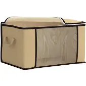 vidaXL opbergdoos met doorzichtige zijkant Crèmekleurig Nonwoven stof