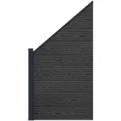 vidaXL loungeset, 95 x 180 cm, WPC en aluminium, zwart