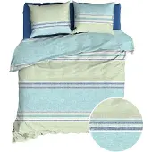 Romanette Dekbedovertrek Alfie Aqua Blue Katoen-200 x 200 / 220 cm | 2-Persoons
