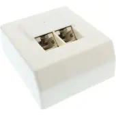 InLine Cat.5e aansluitdoos, opbouw 2x RJ45 female, RAL 9010, wit