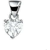 The Jewelry Collection Zilver Gerhodineerde Hanger hart zirkonia 1317648