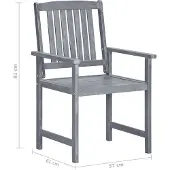 vidaXL Tuinstoelen 6 st met kussens massief acaciahout grijs