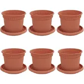 vidaXL Plantenpotten 6 st Baksteenrood Kunststof