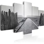 Karo-art Schilderij - herinneringen aan het strand II, 5 luik