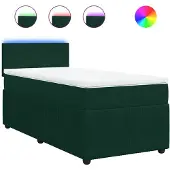 vidaXL Boxspring met matras fluweel donkergroen 80x200 cm
