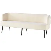 Lizzely Garden & Living Eetkamerbank met armleuning Quinn 200cm beige chenille eetbank
