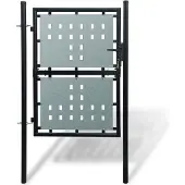 vidaXL Zwarte enkele deur schuttingpoort 100x125 cm