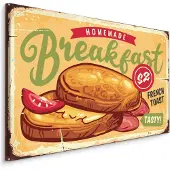 Karo-art Schilderij - Homemade Breakfast, Reclamebord, Premium Print