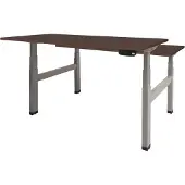 Schaffenburg Dextro Plus Duo Zit-sta-bureau Rechthoekig Eiken H-Frame 1.400 (B) x 800 (D) x 645 (H) mm Melamine