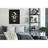 PosterMonkey Poster Schedel - Zwart - Geel - Abstract - 60x80 cm