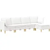 vidaXL Modulaire bankset met opslag 5 st Wit Stof