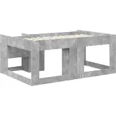 vidaXL Kinderbedframe met opbergruimte Betongrijs 80 x 160 cm