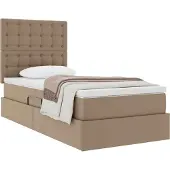 vidaXL Opbergbed met hoofdeinde Cappuccino 90 x 190 cm Kunstleer
