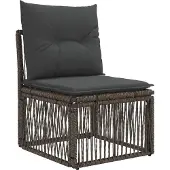 vidaXL Tuinbank Set 9 st Grijs en Donkergrijs poly rattan