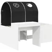 vidaXL Bed met Tunnel 3 st Artisian Eik en Zwart Bewerkt hout