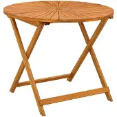Syfax Inklapbare tuintafel Naturel Ø90 x 75 cm Massief Acaciahout