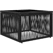 vidaXL Tuinset met 9 zitplaatsen, zwart, van polyrotan