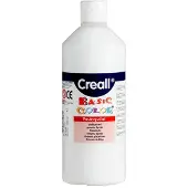 Creall witte plakkaatverf - 500 ml – Waterbasis - Schoolverf – Uitwasbaar - gemaakt in Nederland - Wit - Glutenvrij - Vegan