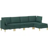 vidaXL Modulaire Sofa Set met Opslag 5 pcs Donkergroen Stof