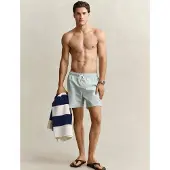 Gant Zwembroek Men Striped Seersucker Muted Turquoise-S