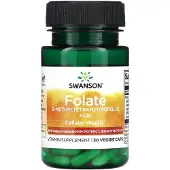 Swanson Health Folaat (5-Methyltetrahydrofolinezuur), 800mcg - 30 vcaps