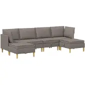 vidaXL Modulaire Sofa Set met Opslag 6 st Taupe Stof