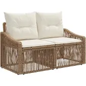 vidaXL Tuinbank Set 4 st Beige poly rattan