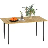 Outsunny Tuintafel-Staal, metaal-150L x 90B x 73H cm-Bruin