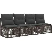 vidaXL Tuinbank Set 13 st Grijs poly rattan