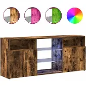 vidaXL Tv-meubel met LED-verlichting 120x30x50 cm gerookt eikenkleurig