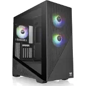 Thermaltake CA-1S4-00M1WN-00 Midi-tower PC-behuizing Zwart 3 voorgeïnstalleerde LED-ventilators, LCS-compatibel, Zijvenster, Geschikt voor DIY-waterkoeling,