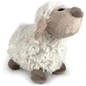 Merkloos Pluche Schaap 24cm Met Kraalogen Wit wit Pluche Knuffel