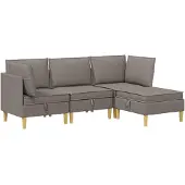 vidaXL Modulaire Sofa Set met Opslag 4 st Taupe Stof