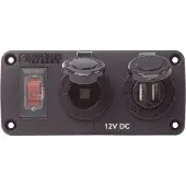 Blue Sea Systems Water Resistant Dual Usb Charger Panel With Socket Transparant